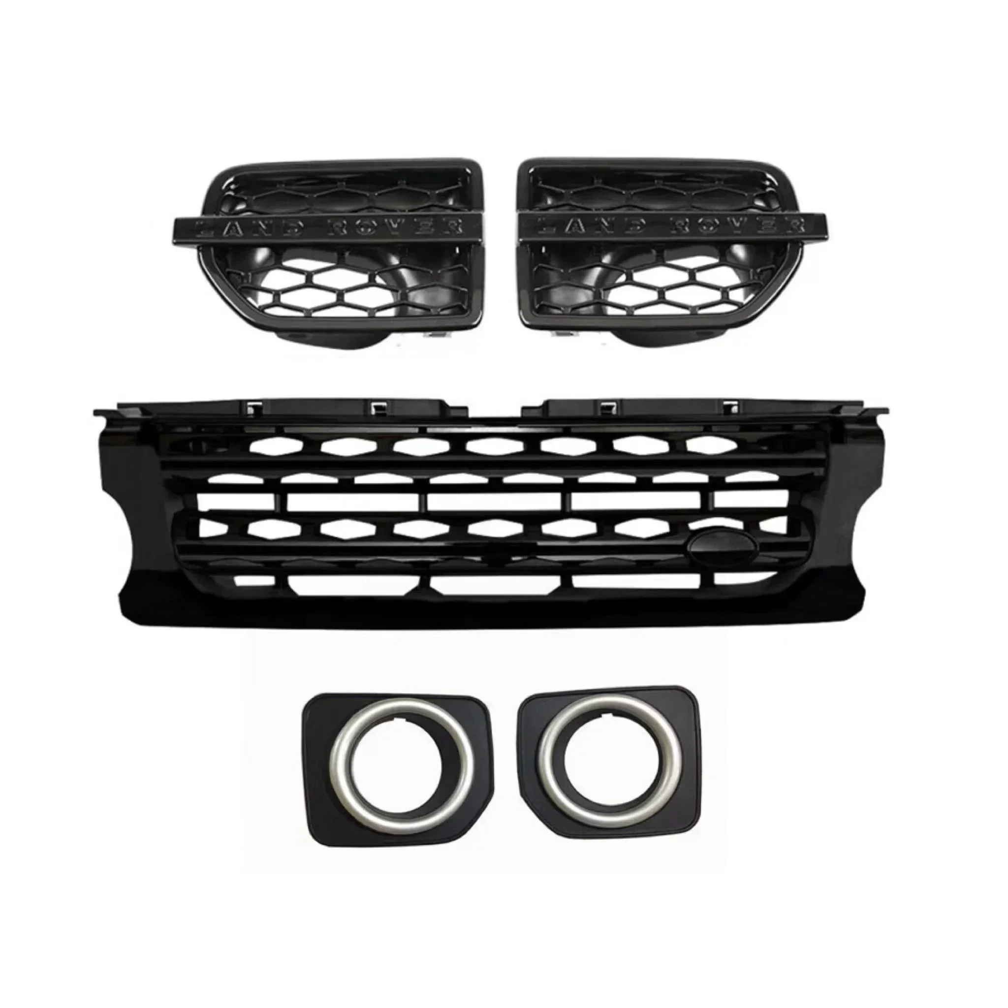 Fits for Discovery 4 LR4 2014-2017 Front Grille Side Vent Fog Lights Lamp Frame