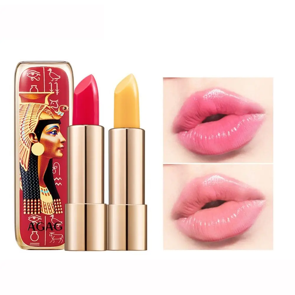 Retro Temperatuurverandering Lippenbalsem Egyptische Stijl Waterdichte Kleur Veranderende Lippenstift Hydraterende Lipgloss Vervagen Lip Lijnen