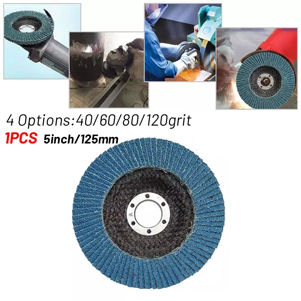 1pc Flap Sanding Disc 125mm Zirconium Oxide Angle Grinder Grinding Wheel 40/ 60/80/120 Grit Power Tools Accessories