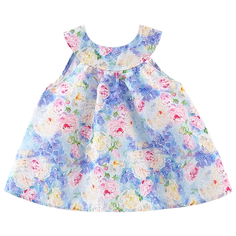 

Summer Outfits Toddler Girl Clothes Korean Fashion Flowers Sleeveless Cotton Princess Birthday Dress Newborn Baby Dresses BC1734