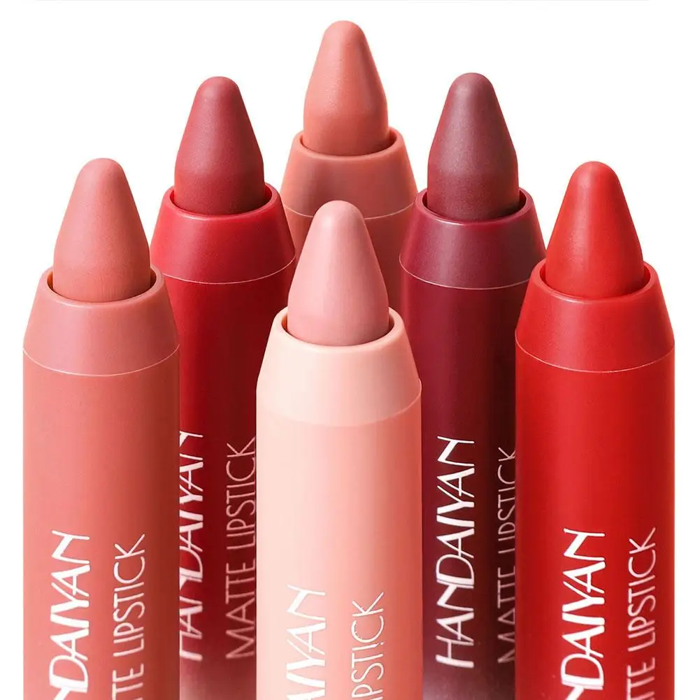 Velvet Matte Sexy Smooth Lipstick Crayon 8-Color Matte Lip Liner Waterproof Transfer-Proof Highly Pigmented Lasting Pink Brown