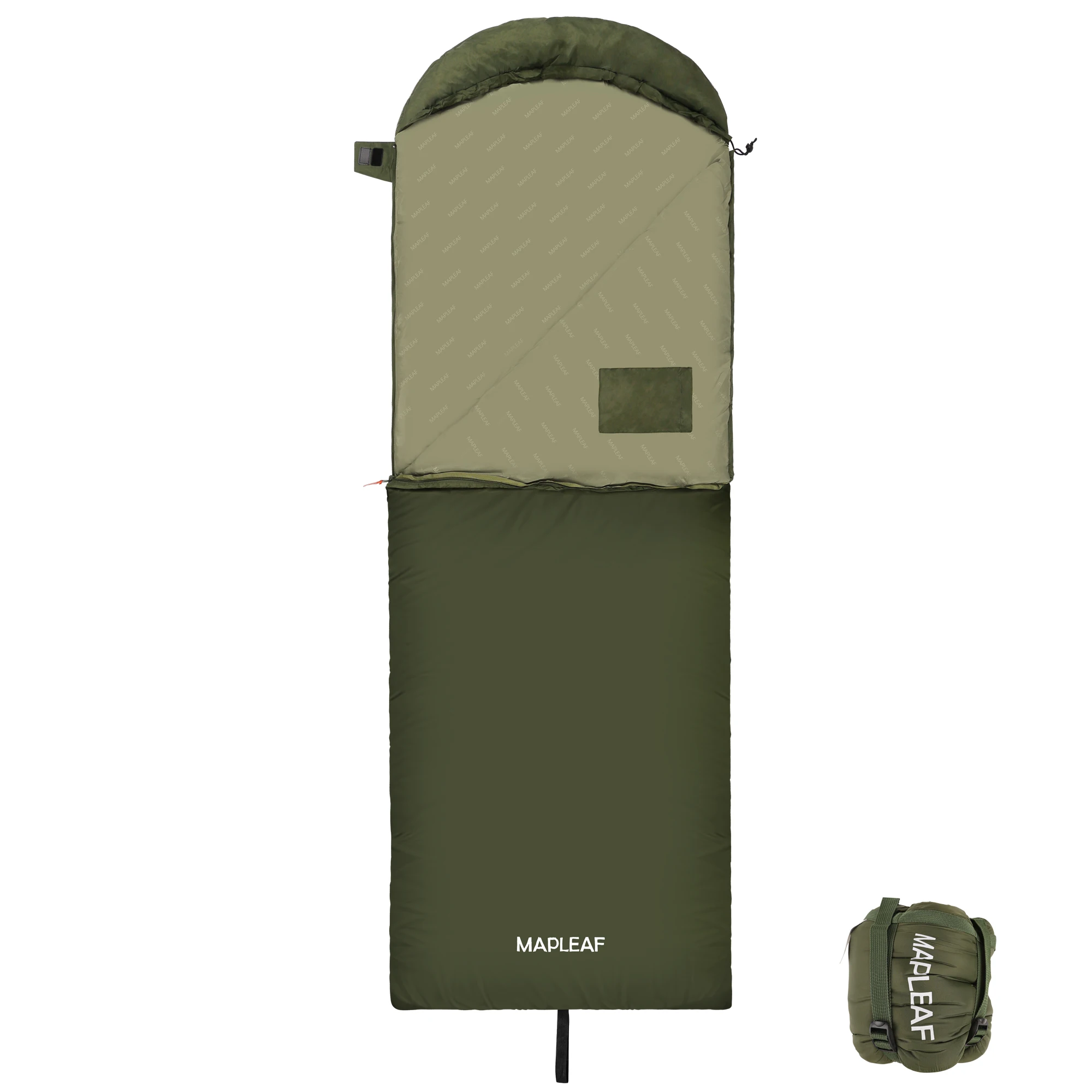 

Mapleaf Hooded Sleeping Bag Stitchable Portable Waterproof Compact Lightweight Compression Bag Camping Hiking Disaster Preventio
