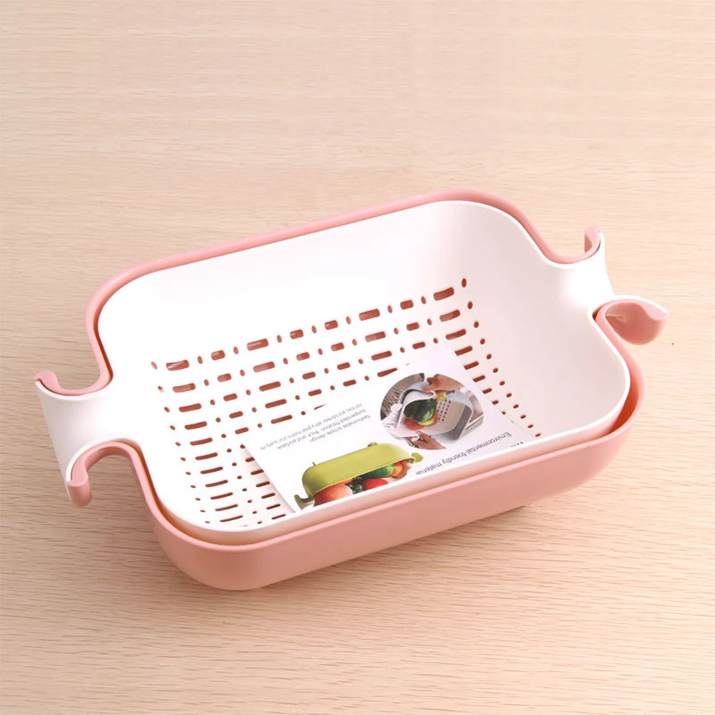 

Drain Basket Layer Vegetable Washing Rack Fruit Storage Household Vegetable Washing Rack Kitchen Helper Mesh Holes Design