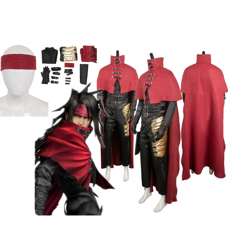 

Vincent Valentine Cosplay Fantasy Costume Adult Men Coat Cloak Gloves Outfits Halloween Carnival Party Disguise Suit