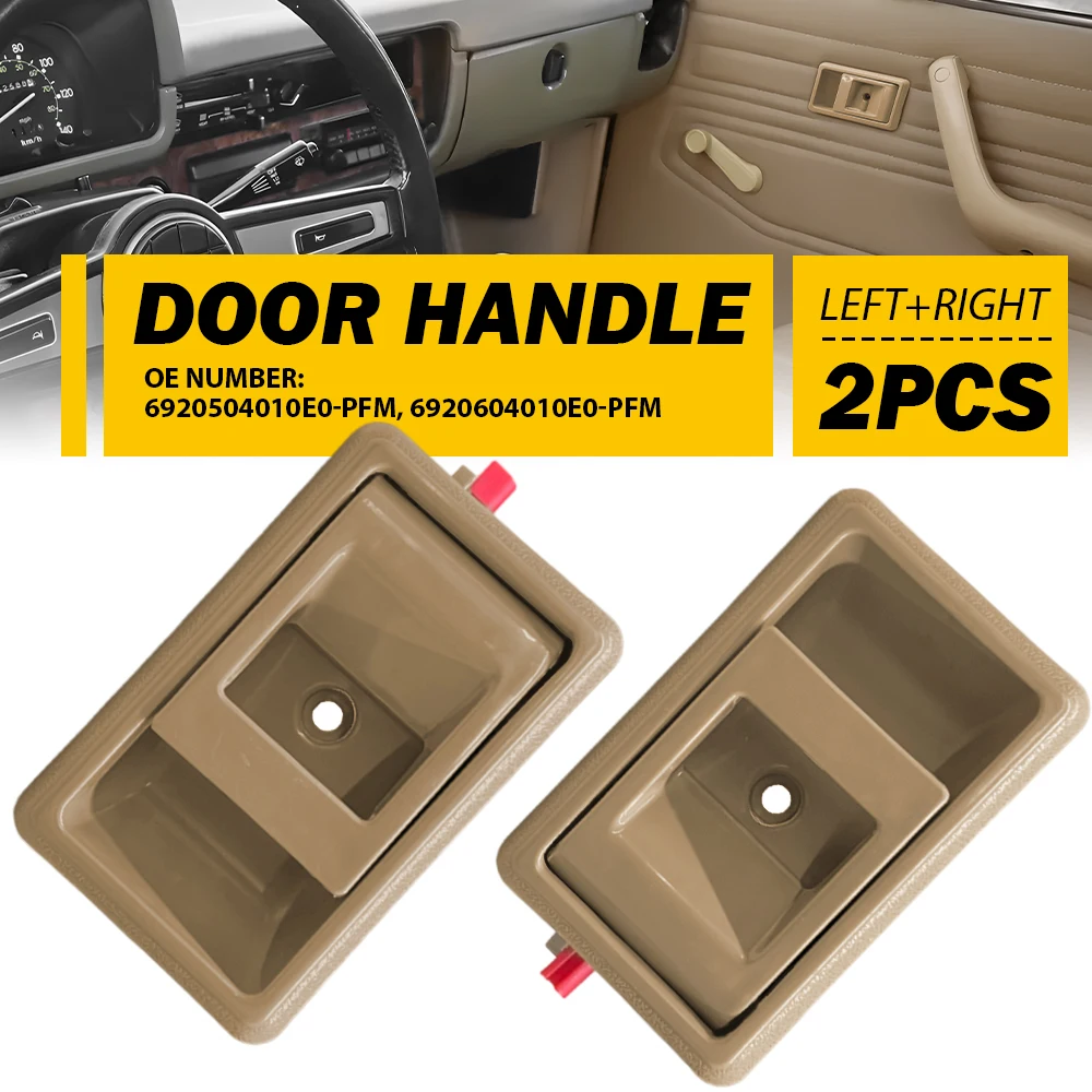 2Pcs Left Right Side Interior Car Door Handle For Toyota Pickup 4Runner Tacoma Tercel Coralla Accessories Beige 6920504010E0-PFM