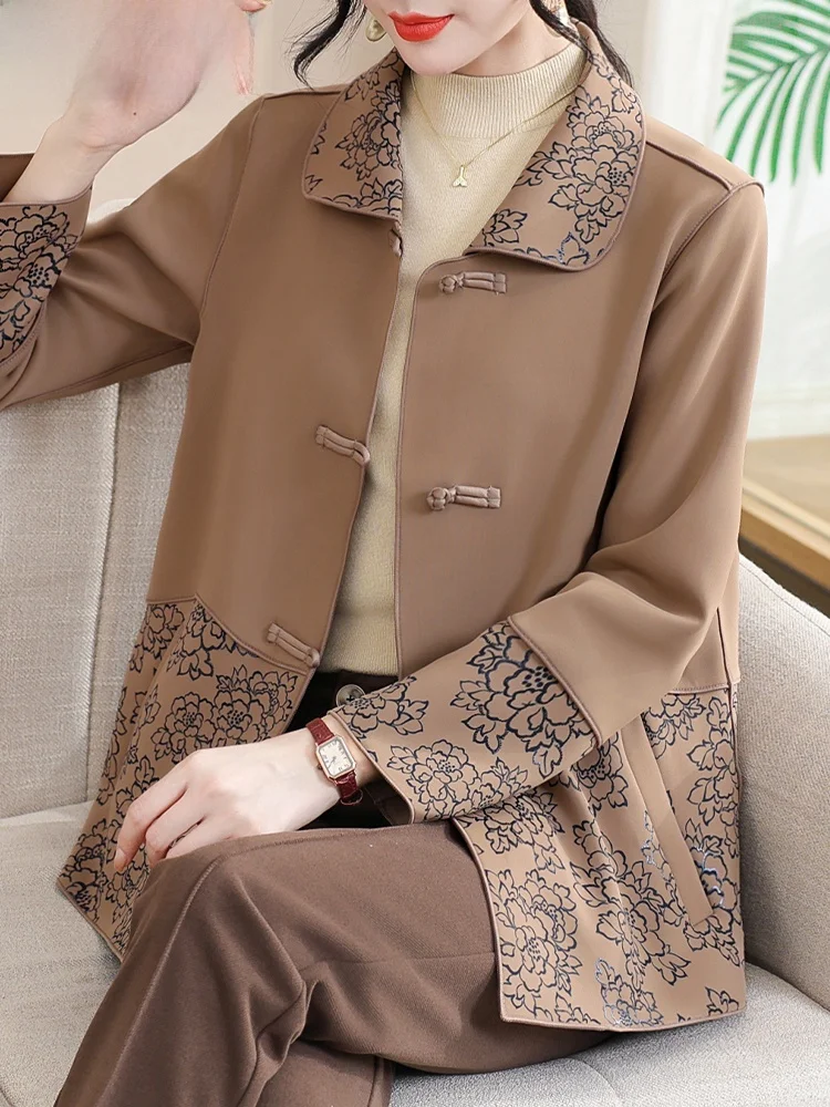 

Новинка 2024: Модный тонкий ветрозащитный костюм Slim Mom для женщин среднего и старшего возраста (куртка и длинные брюки)