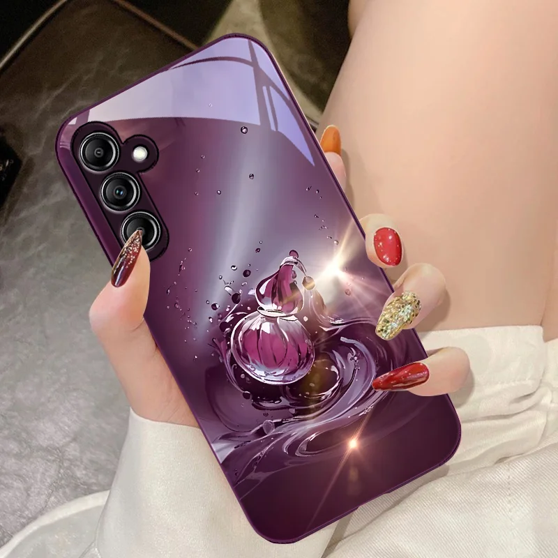 Waterdrop Gourd For Samsung Galaxy A14 4G 20 30 52 20S 21S 22 A32 33 34 42 50 51 53 54 70 71 72 73 5G Glass Phone Case