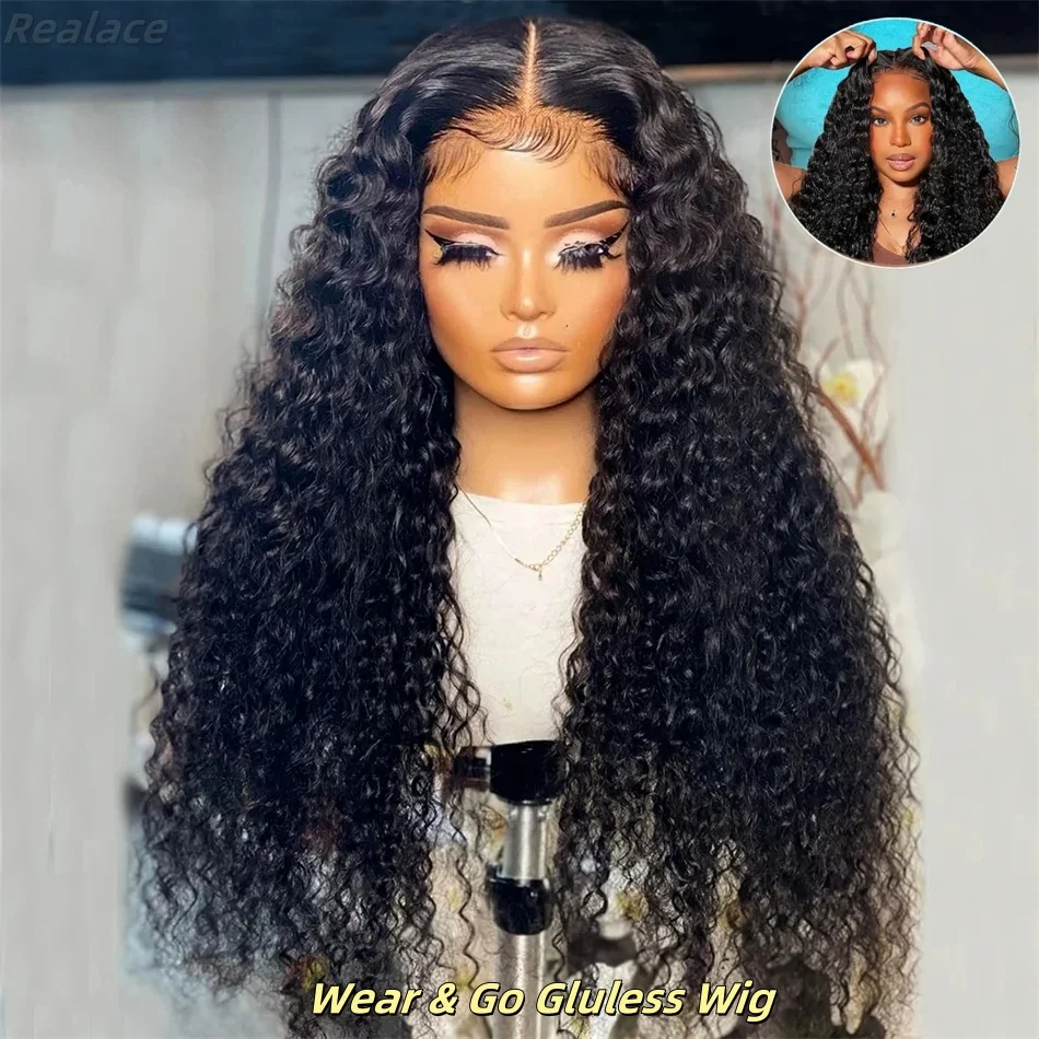 

5x5 Glueless Wig Human Hair 30 Inch Lace Frontal Curly Wigs Ready to Wear Front Deep Wave Brazilian Wig on sale For Women Choice