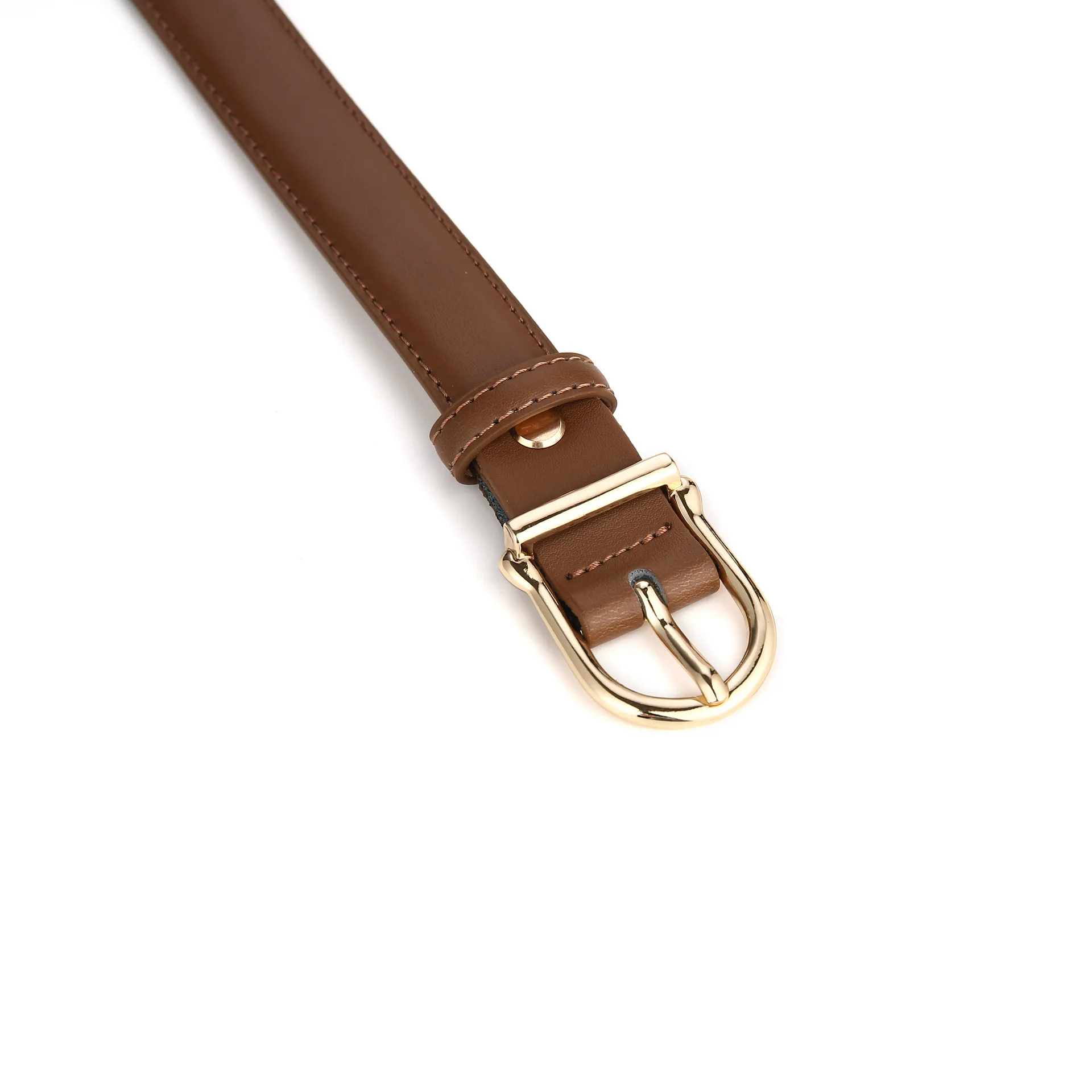 Autumn and winter classic versatile color matching small square buckle simple thin belt cowhide cowhide women's belt