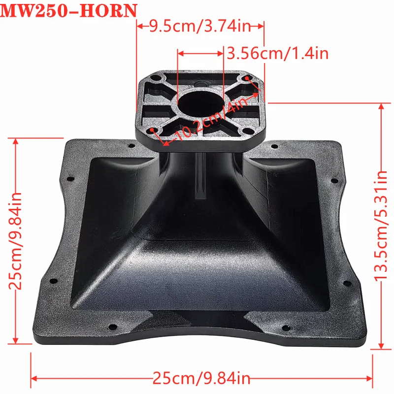 MW Audio R Style PA-Lautsprecherhorn für Bühnen-PRO-Audio - Verschiedene Größen 180x180x100mm 210x210x110mm 250x250x135mm 1 & 1,5 Zoll Horn – Detail 3