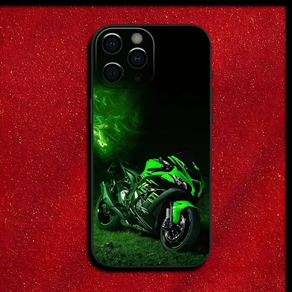 Sport Bike K-Kawasakis Phone Case For iPhone 16,15,14,13,12,11,Pro,X,XS,Max,XR,Plus,Mini Soft Black Cover