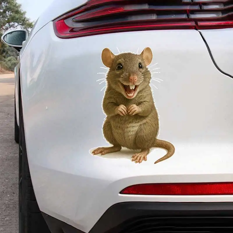 

Милая озорная наклейка-мышь на автомобиль, виниловая водонепроницаемая наклейка на заднее стекло, мотоцикл, кемпер, бампер, грузовик, ноутбук, декор SH1565
