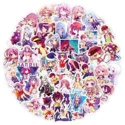 10/30/50PCS Japanese Anime NO GAME NO LIFE Sticker for Luggage Laptop IPad Gift Journal Skateboard Waterproof Sticker Wholesale