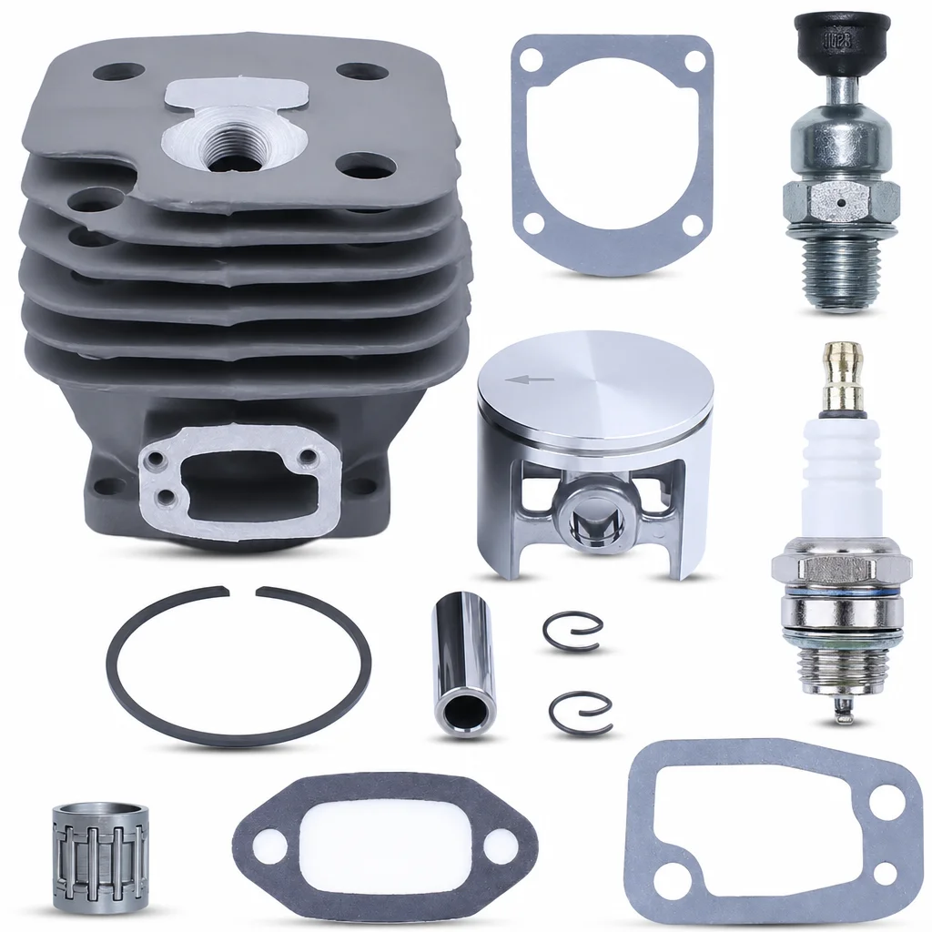 Cylinder Piston Kit with Spark Plug & Gaskets For Husqvarna 272 268 61 272XP 268XP, OEM 503 60 96 71 503 40 54 01 Replacement