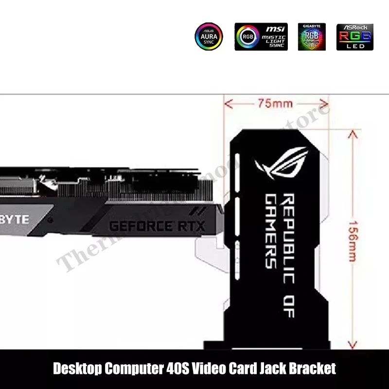 4090 GPU Bracket MB 5V ARGB SYNC Video Card Jack Holder Vertical Installation For ASUS MSI AORUS Multi-Brands Faith Black/White