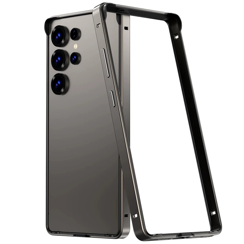 

Aluminium Alloy Bumper Case for Samsung Galaxy S25 Ultra S24 Plus S25Ultra Soft TPU Metal Frame Shockproof Corners Phone Cover