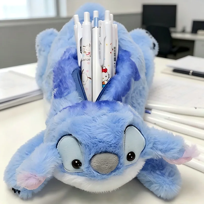 Estuche de Lápices de Peluche Stitch, Estuche de Lápices Kawaii de Anime Disney, Bolsa de Papelería para Niños, Caja de Papelería para la Escuela y el Hogar, Bolsas de Peluche Lilo & Stitch, Juguete de Regalo para Niños
