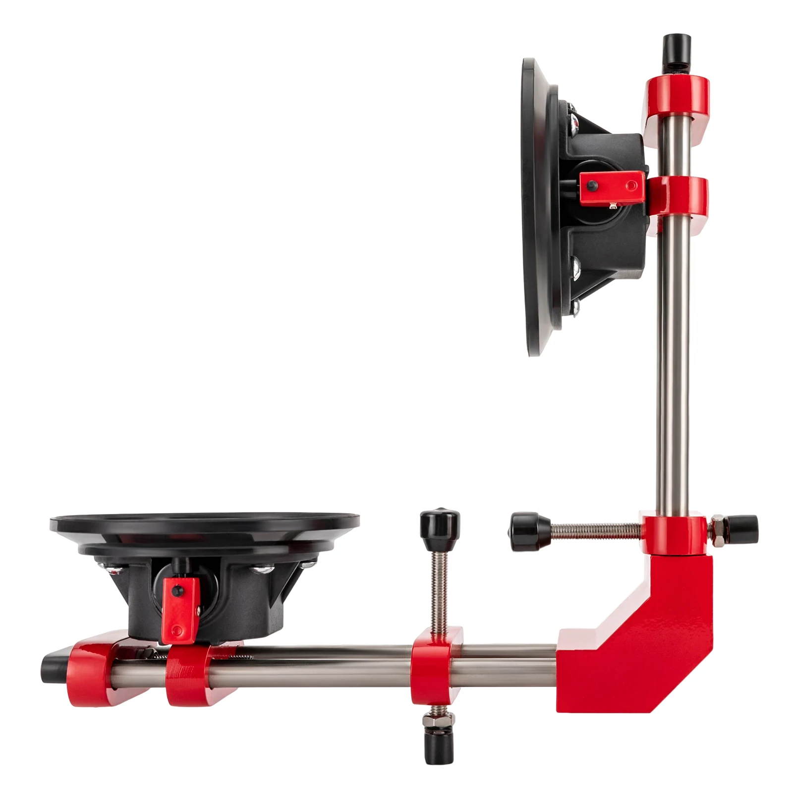 Suction Cups for Glass, Right-Angle Seam Setter with Adjustable Knobs, 6.5-Inch Rubber Cups