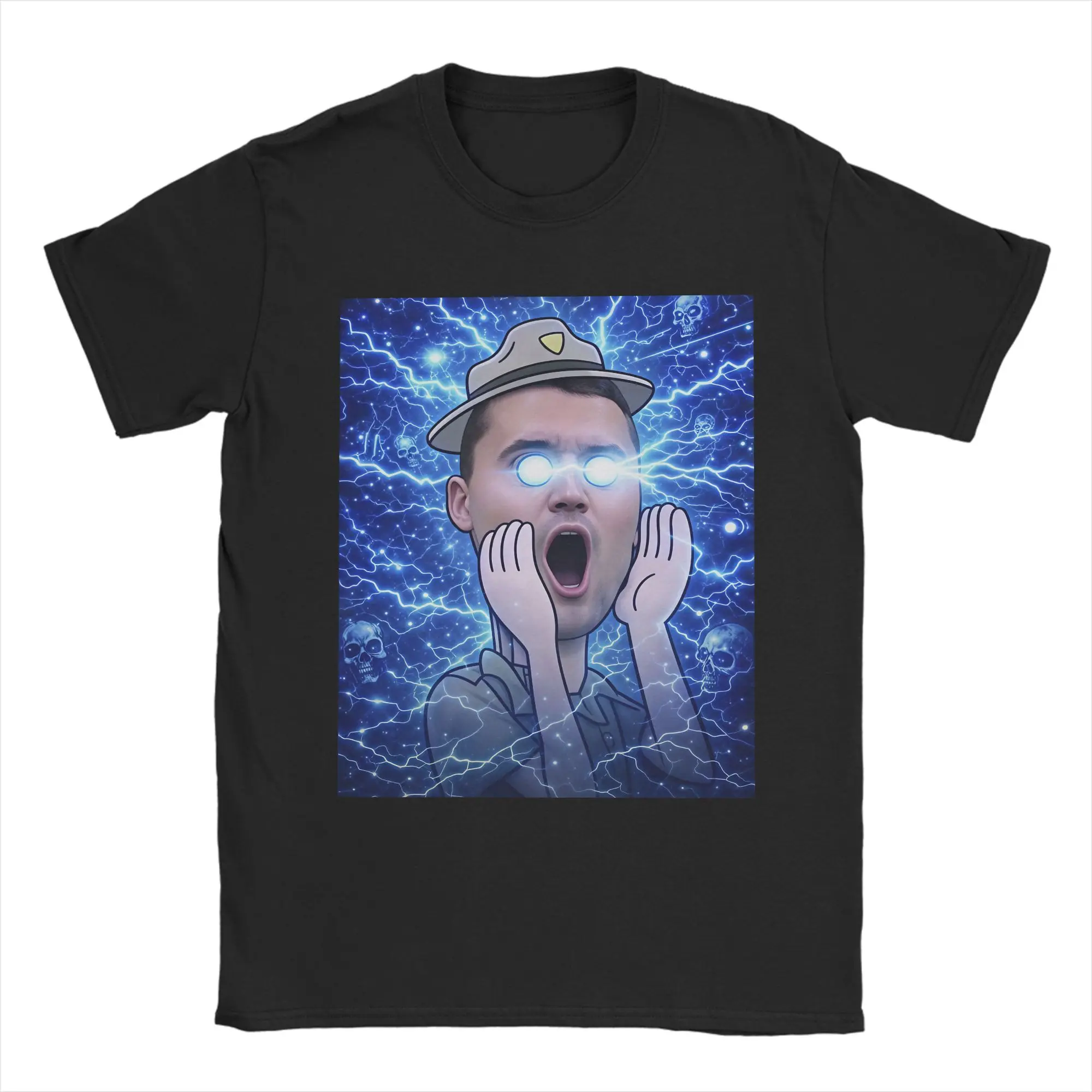 Lightning Screaming Park Ranger Charlie Kirk T Shirts for Men Pure Cotton Awesome T-Shirt Crew Neck  Tee Shirt Short Sleeve Tops
