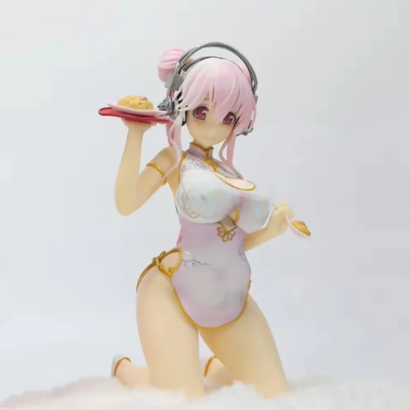17cm 애니메이션 피규어 슈퍼 Sonico 중국 드레스 Cheongsam 섹시한 여자 액션 피규어 성인 Collectible Model 인형 장식 장난감 선물
