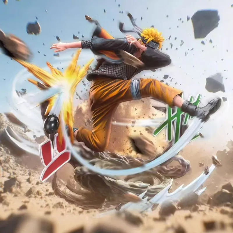 

Unbranded Uzumaki Naruto 22cm Battle Scene Action Figure Collectible Statue Desktop Decor Gift Static PVC Model Toys Collectable