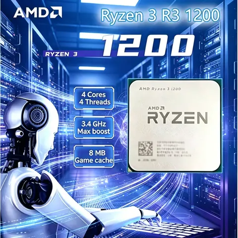AMD Ryzen 3 1200 4-Core 4-Thread AM4 CPU 3.4GHz Boost Speed 8MB Cache Zen 65W DDR4 Budget Desktop Gaming Processor