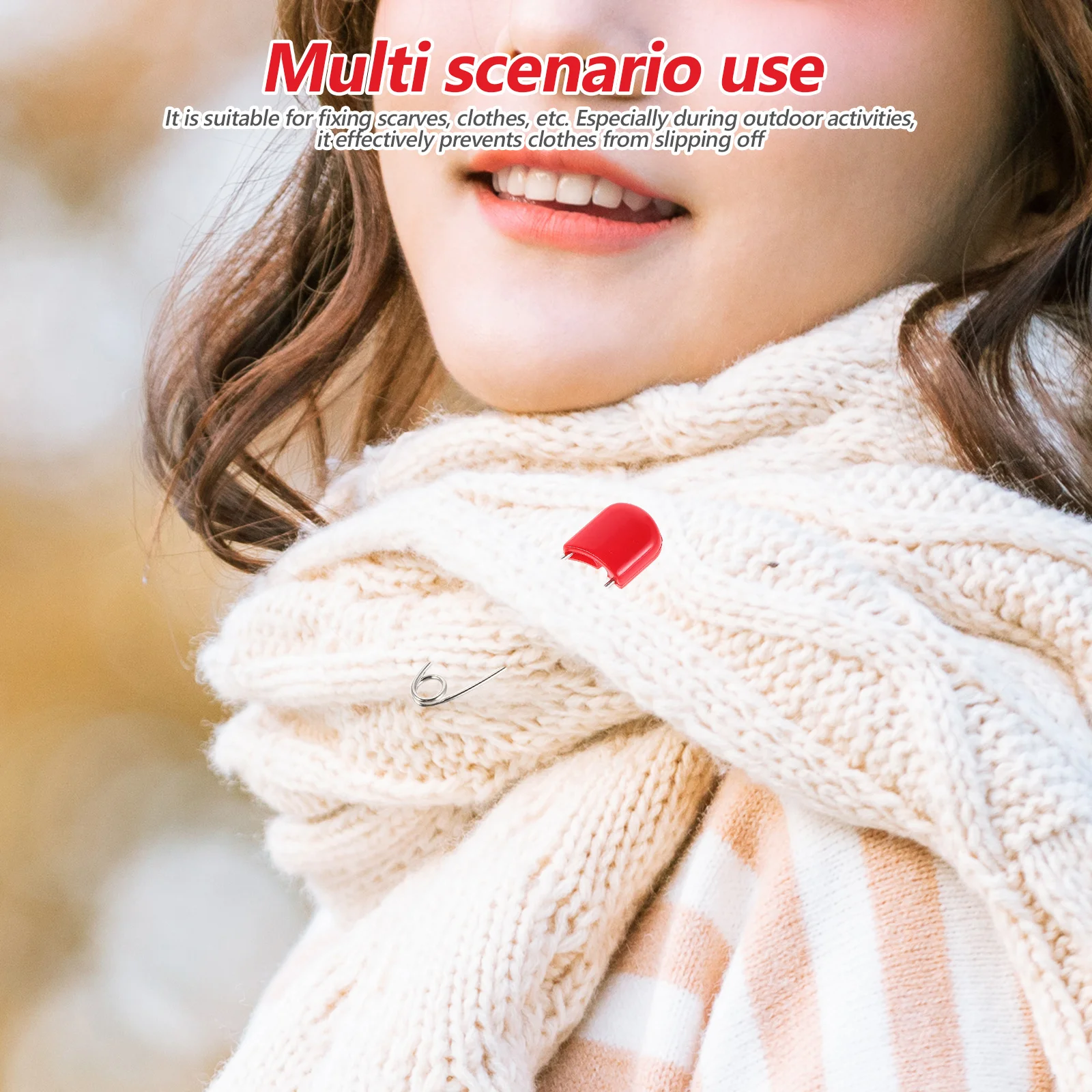 

100pcs Safety Pin Stainless Steel Bright Red Multi-Function Clips For Skirt Scarf Blanket Fastening Heavy Duty Craft