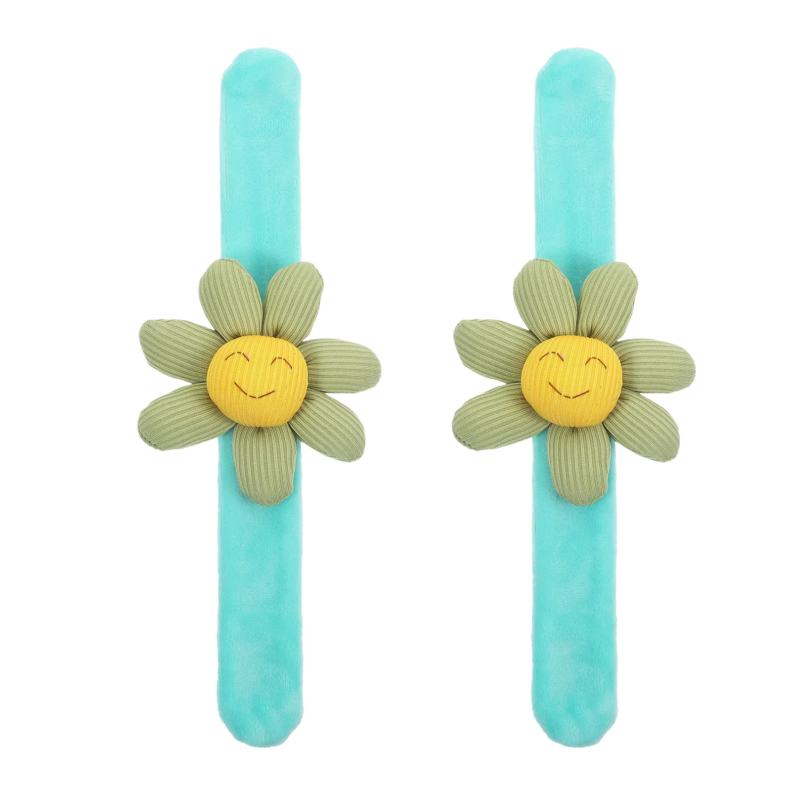 

2Pcs Sunflower Slap Bracelet Cartoon Snap Wristband Kids Party Favor Fun Wrist Band Gift Slap Bracelets for Kids