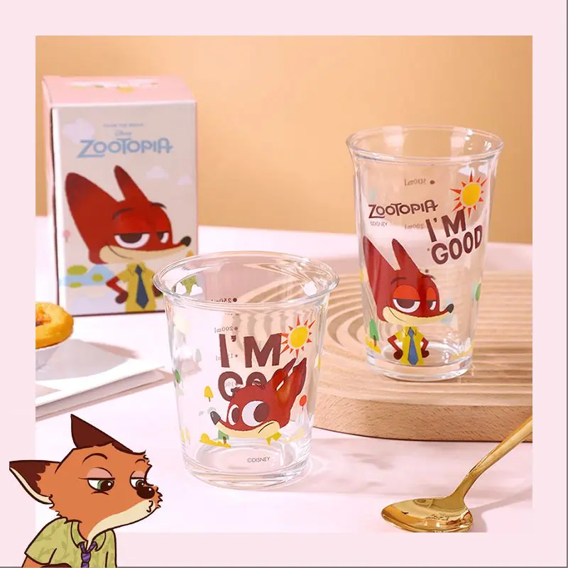 Disney Zootopia Judy Hopps Nick Wide Cartoon Cute Girly Heart Printed Glass Water Cup Home Office Straight Cup regalo di festa