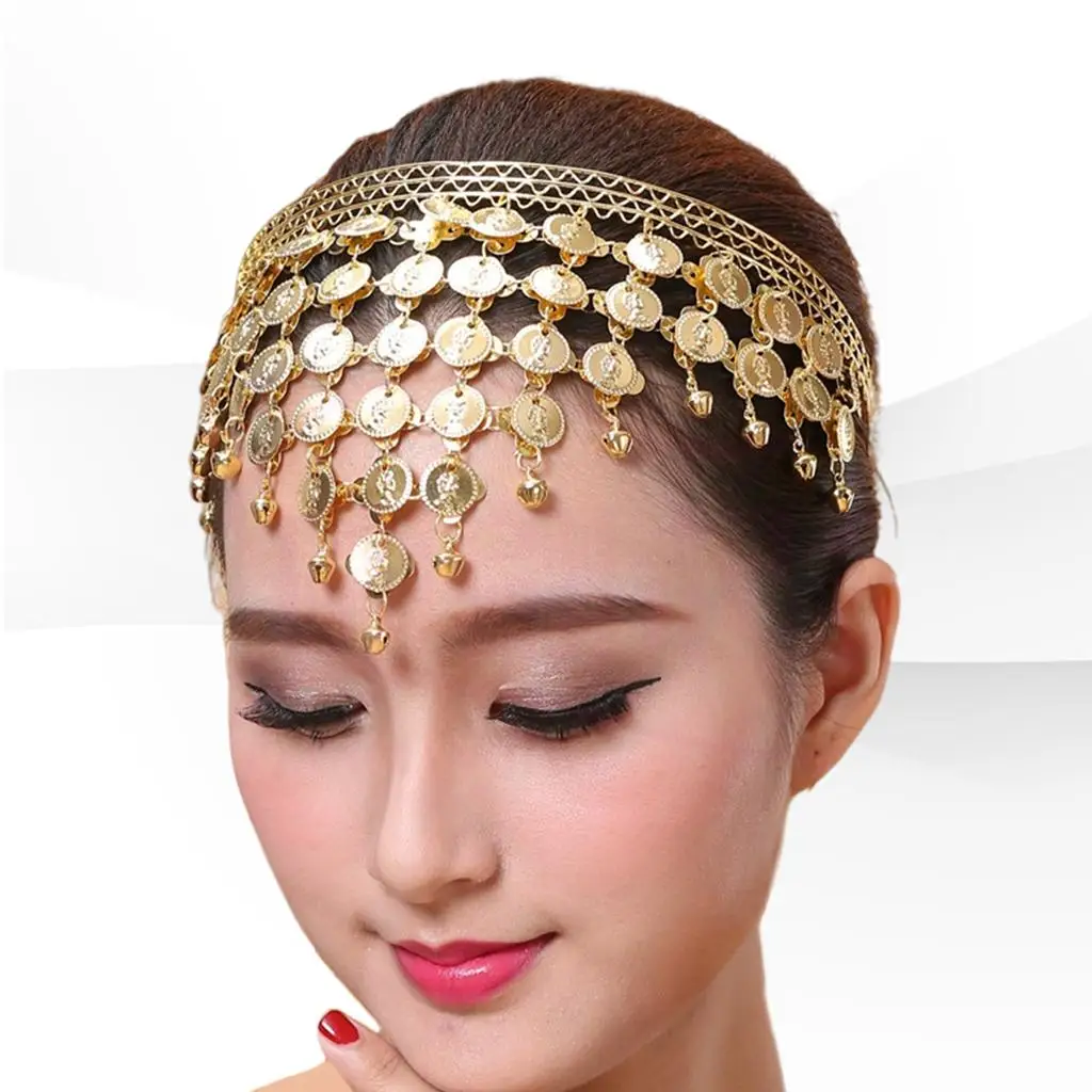 Belly Dance Headband Outfit Sequins Headdress for Women Bride