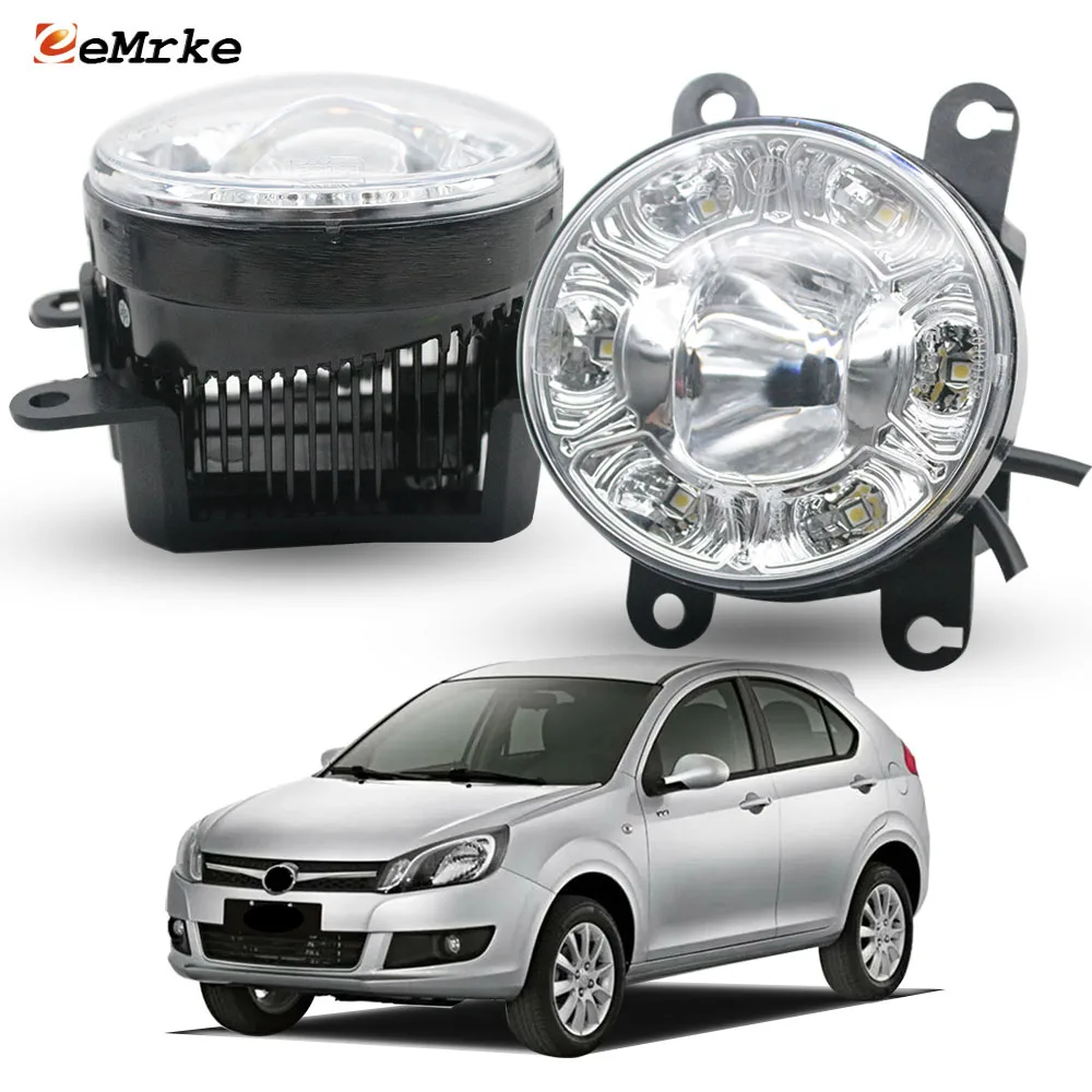 

5-Min Easy Install Led Fog Light Headlight PTF for JAC J3 A13 iEV4 2010-2015 with Lens 6-Point DRL Function E-MARK E4 & DOT.