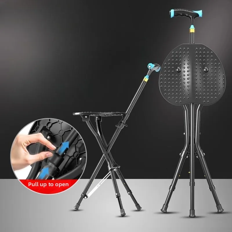 

Многофункциональный табурет и стул из алюминиевого сплава для пожилых людей может быть автоматически сложенным регулируемым сиденьем-тростиком.