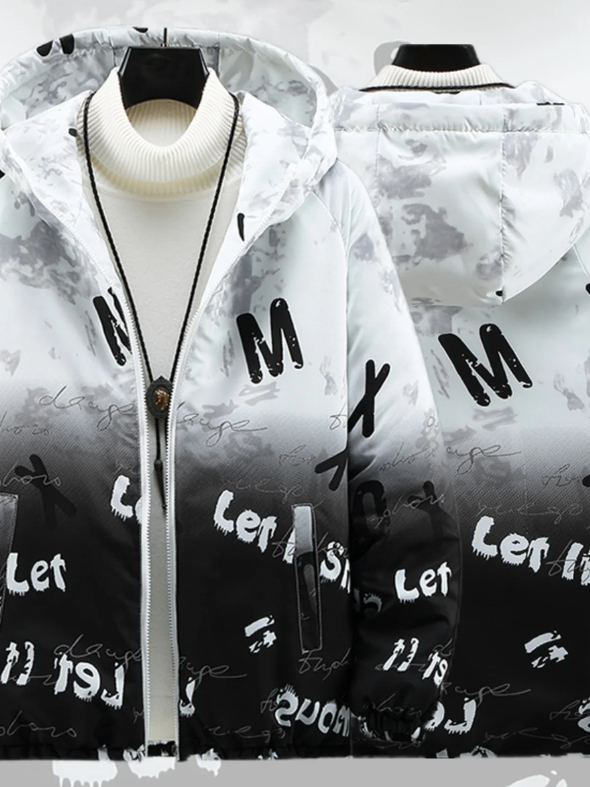 سترة قطنية جديدة للرجال خفيفة الوزن بمقاسات كبيرة مع غطاء للرأس وبطانة من ألياف البوليستر بأسلوب حضري عصري رقيق للمراهقين وال...