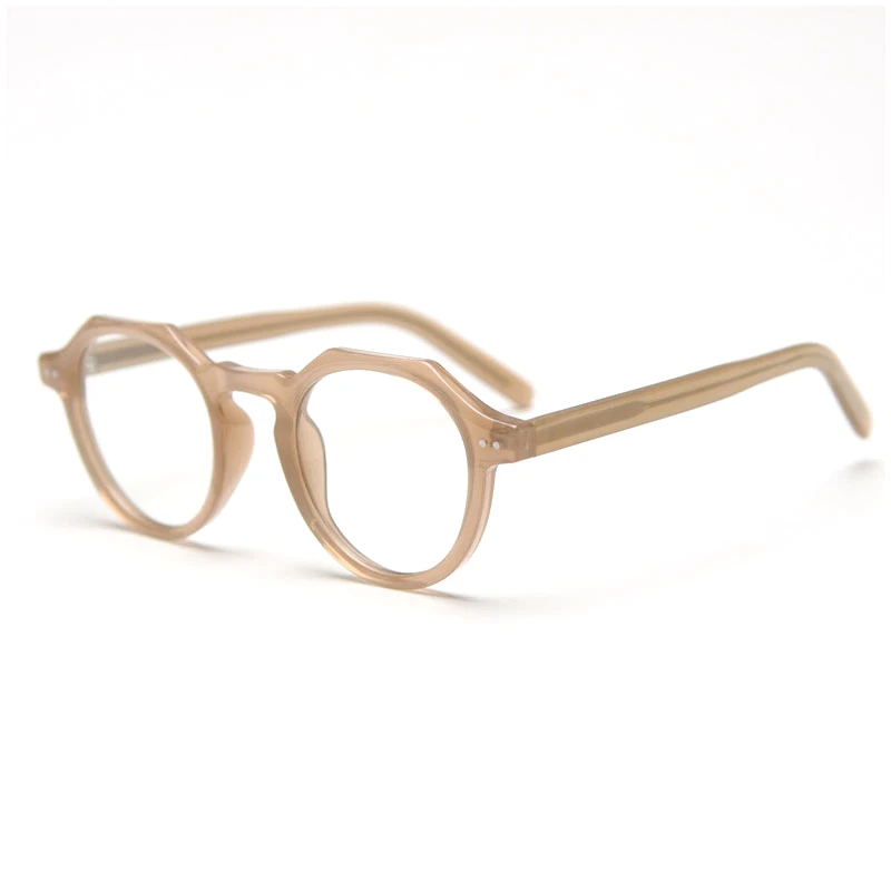 CATERSIDE Retro Polygonale Brille Männer TR Rahmen Hochwertige Brillen für Frauen Transparente Gläser Business Brillen – Detail 9