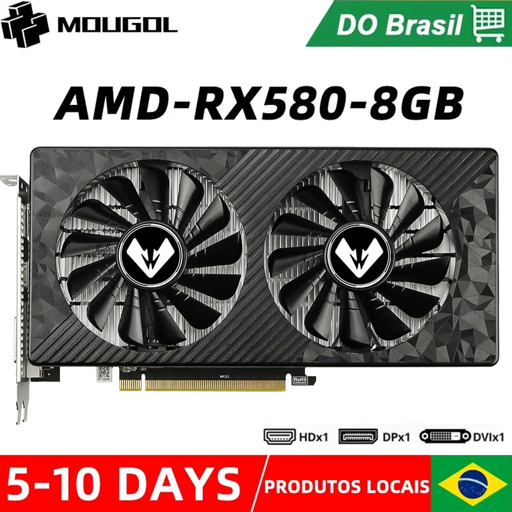 MOUGOL Full New RX580 8G scheda Video GDDR5 Memory Gaming scheda grafica Computer Desktop placa de video AMD Radeon RX 580 GPU da 8GB