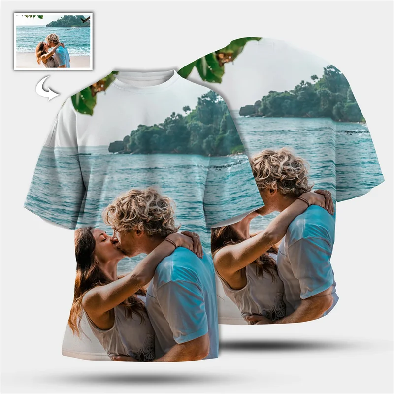 Personalized 3d Printing T-shirt Custom Photo Short-sleeved Tees Men Women DIY T Shirts Spring Summer Children T Shirt Gift