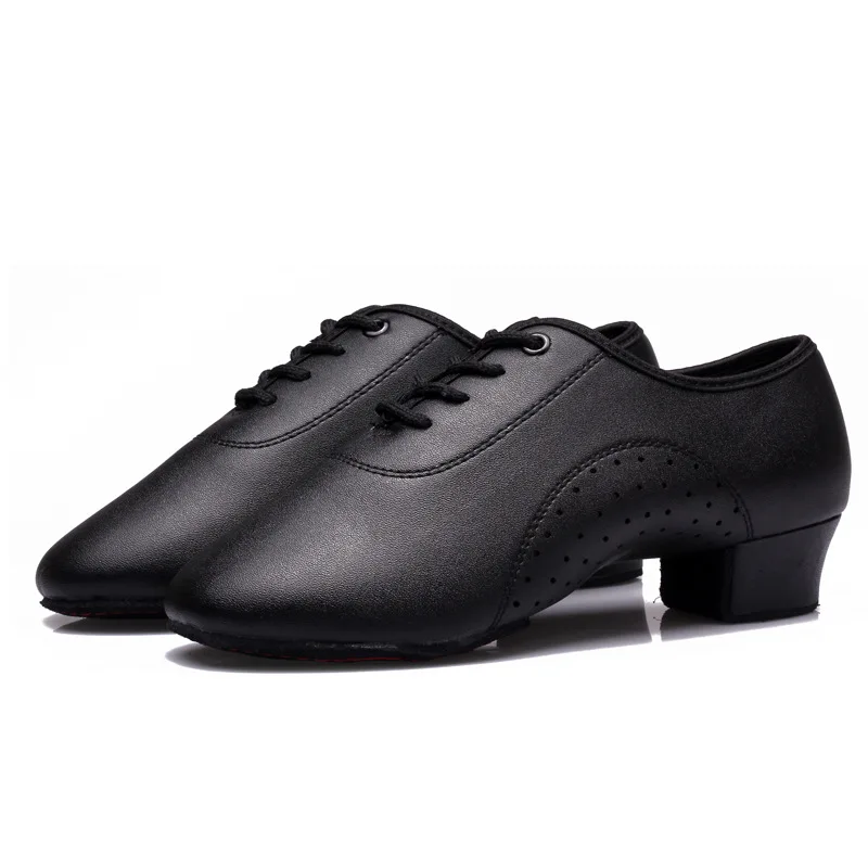 Black Matte Men Modern Ballroom Tango Latin Dancing Shoes Heel 3.5CM Man Dance Sports Shoes