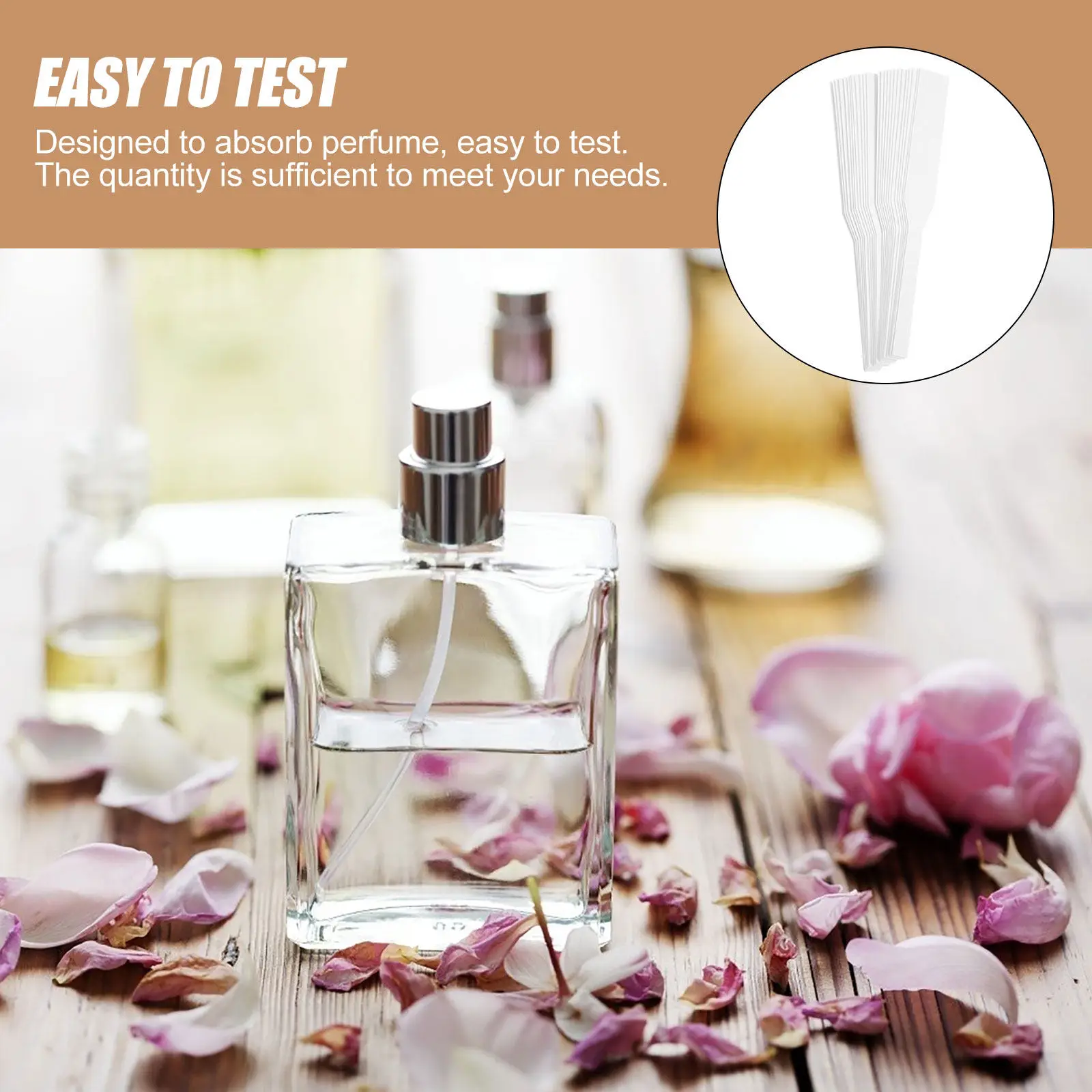 100Pcs Perfume Tester Strips Paper Disposable Portable Beauty Shop Fragrance Testing Supplies Home Use Essential Oil Test