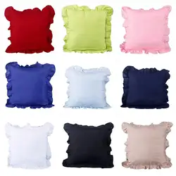 1 Pack Ruffled Pillow Cover , No Pillow Core,Solid Cube Pillow Case,Envelope pockets Easy put, 40*40cm/45*45cm