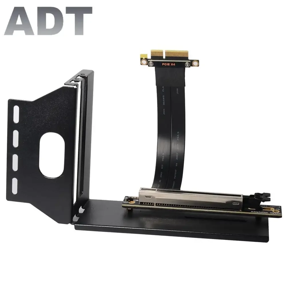 

PCI-E X4 Extension Cable Transfer Line X16 16x 4x PCIe3.0 Bracket Graphics Card Vertical Holder