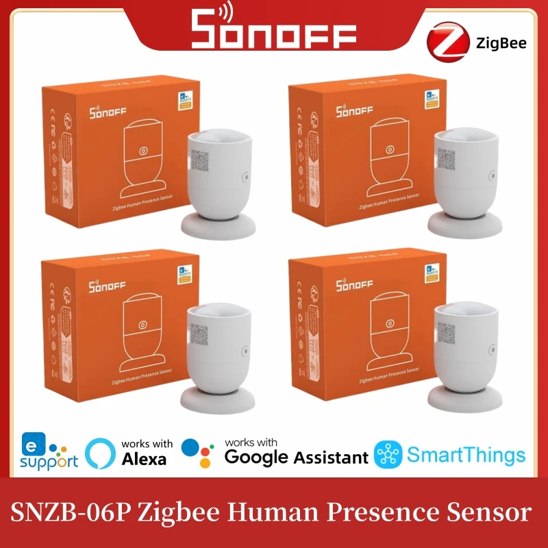 

SONOFF SNZB-06P Zigbee датчик присутствия человека детектор движения светочувствительный умный дом автоматизация работает с Alexa Google Alice