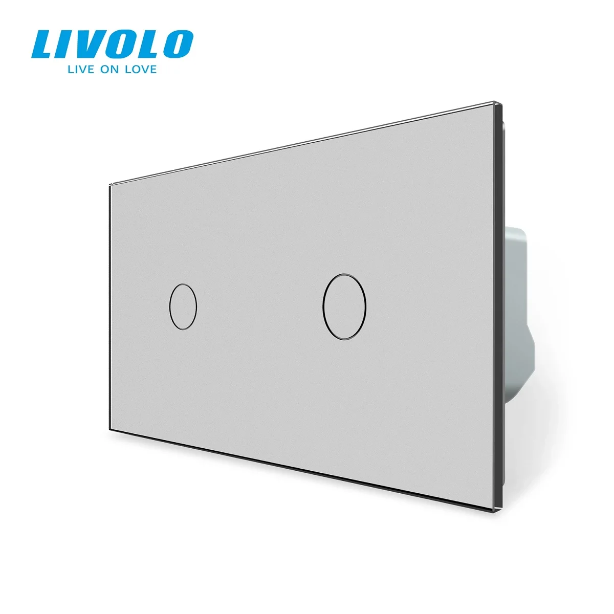 Interruptor de Parede Touch Livolo Padrão UE Painel de Vidro Temperado 2 Teclas 1 Via AC 220-250V 10A para Melhorias Domésticas Fácil Instalação