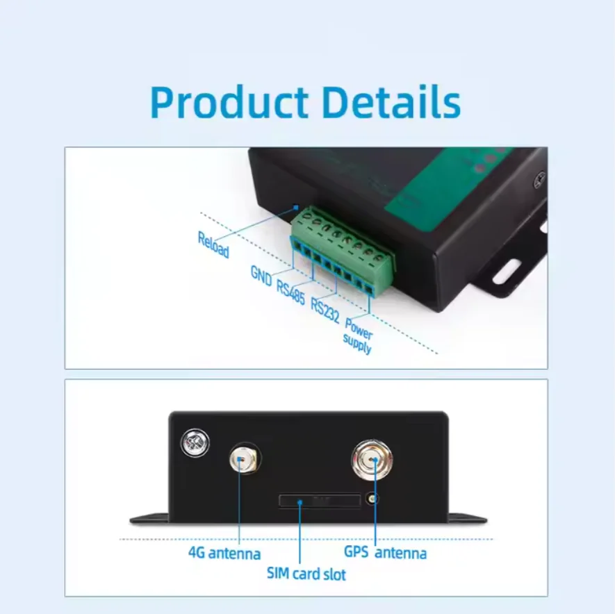 MB706 LTE DTU 4G CatM módem serie RS485 RS232 puertos Modbus RTU a Modbus TCP conversión de protocolo