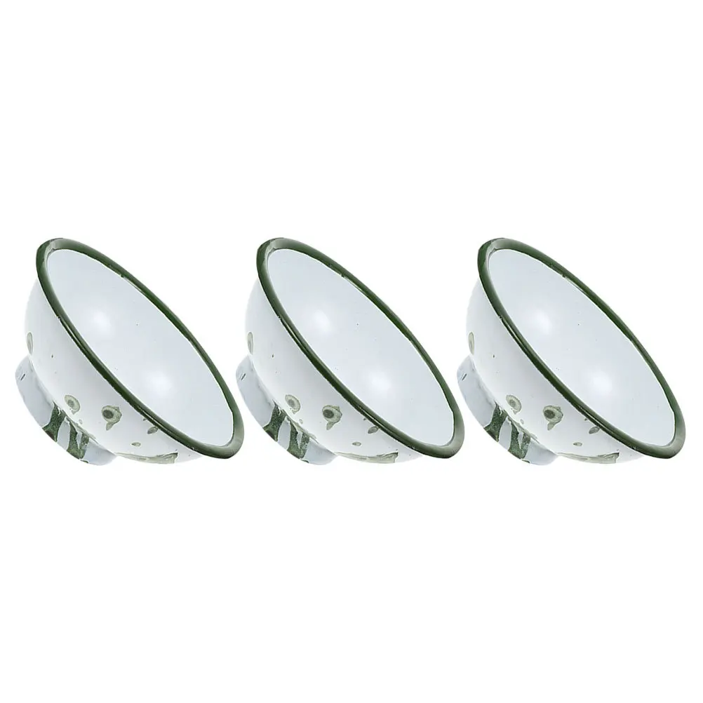 3pcs Vintage Enamel Bowls Retro Kitchenware Soup Rice Bowl Fruit Vegetable Washer Egg Mixer Large Capacity Easy Clean Houseware