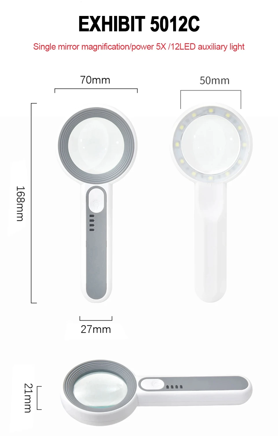 Wiederaufladbare Handlupe, 3 Beleuchtungsmodi, beleuchtete Lupe mit LED-Licht für Senioren, Lesereparatur – Detail 11