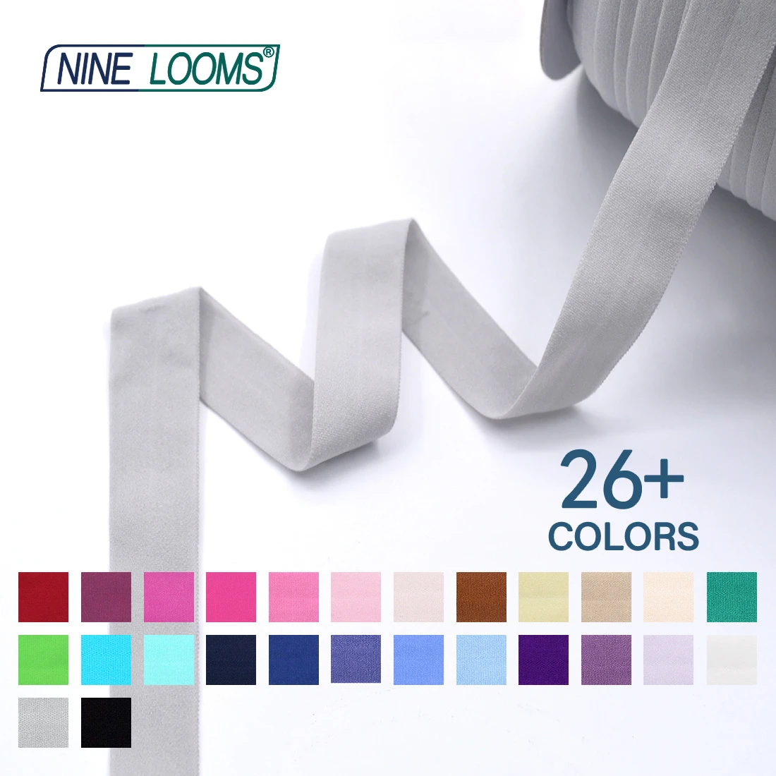 Neun Webstühle matt faltbar elastisch Feind 3/4 "20mm solide nicht glänzende Spandex Band Unterwäsche Dessous Näh besatz 50 Yard von Spule – Detail 26