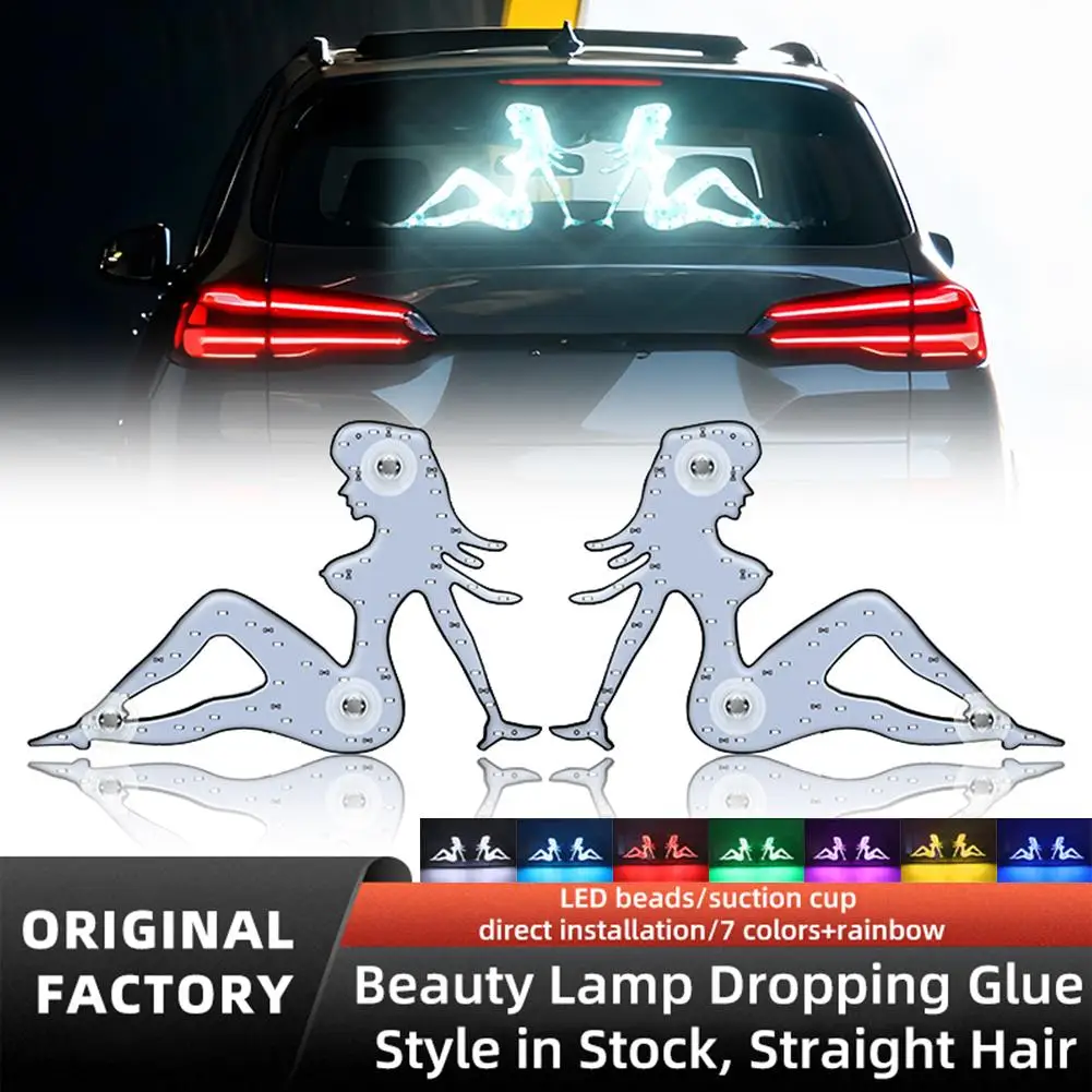 

1 Pair Car Decorative Lights LED 7colors Women's Models Lights Sexy Modification Decoration Simple Night Car Installation C T3S8