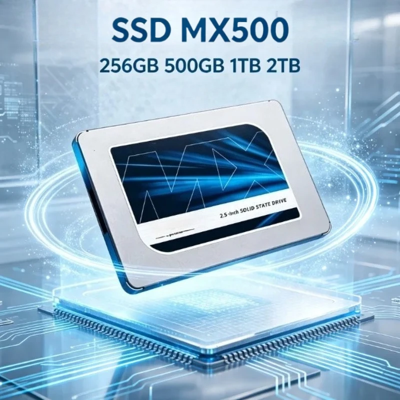 For Crucial MX500 250GB 500GB 1TB 2.5 Inch SATA3 High Speed Internal SSD Solid State Drive HDD Replacement for Laptop Desktop PC