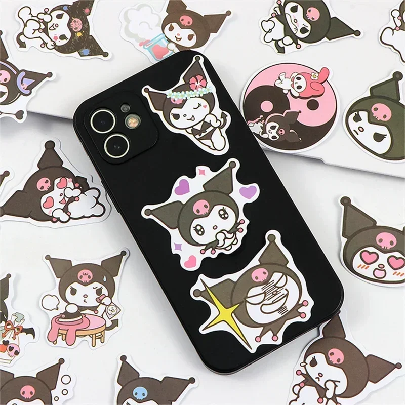 50Pcs Sanrio Hello Kitty Kuromi Melody Cinnamoroll Sticker Kawaii Laptop Skin DIY Diary Stationery Stickers Kids Toys Gifts New