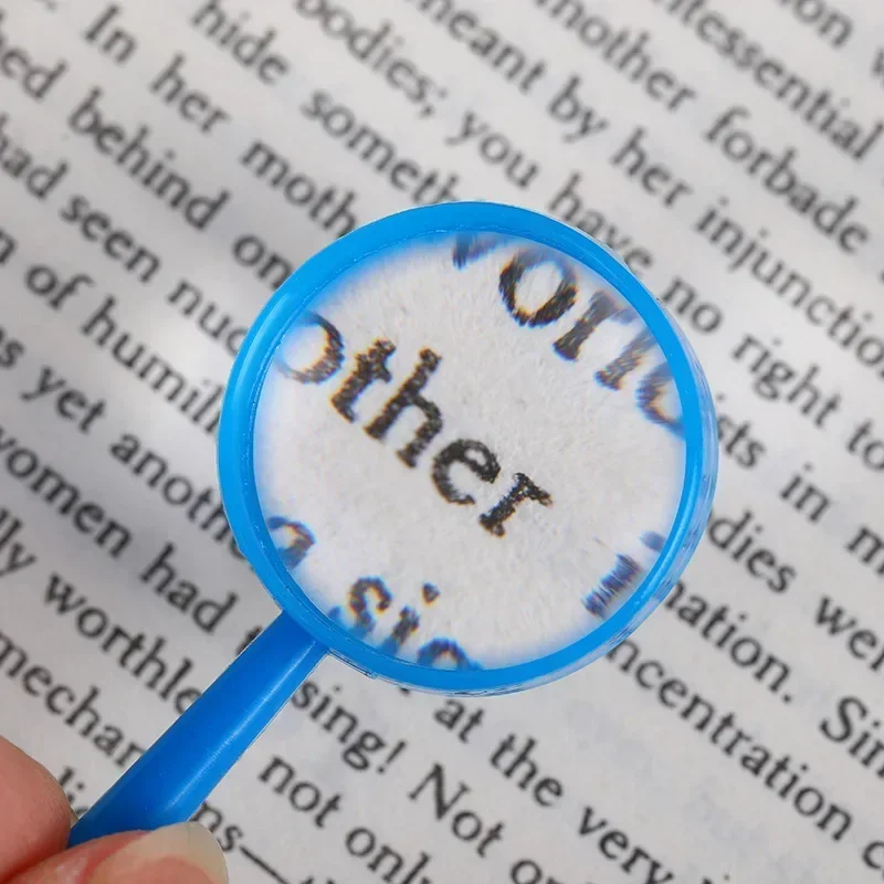 1PC 3X Colorful Handheld Magnifier Portable Mini Magnifying Glass Lens For Reading Kids Scientific Laboratory 60mm